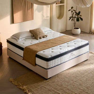 Matelas hybride en mousse viscoélastique imprégnée de gel pleine grandeur de 12 pouces avec support à ressorts ensachés