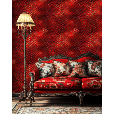 Papier peint adhésif peau de serpent rouge