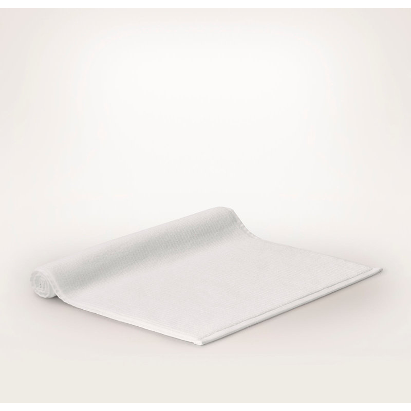 Turkish Ribbed Bath Mat, White