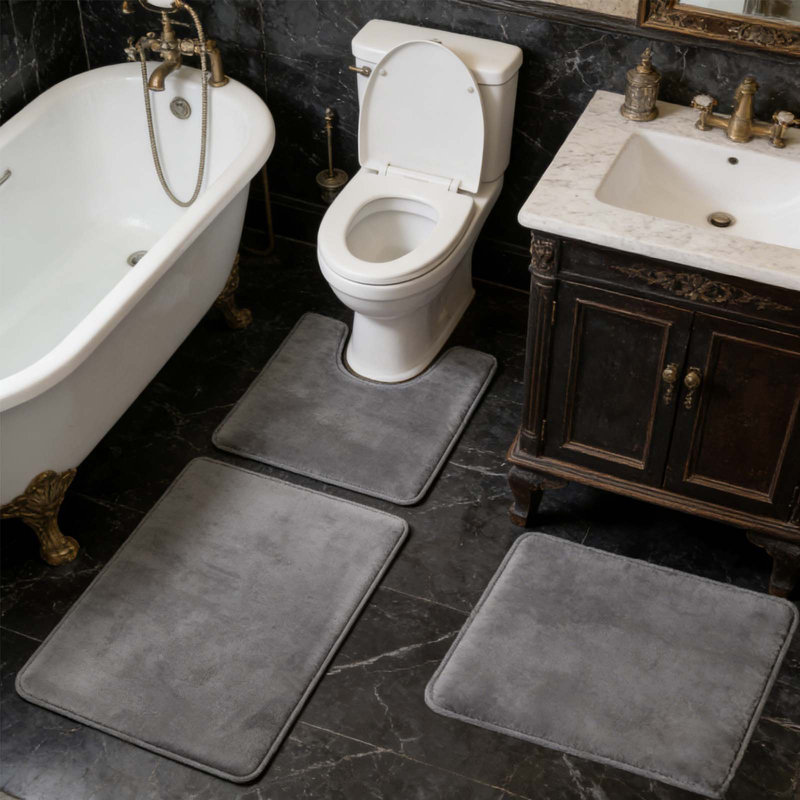 Ensemble de tapis de bain très absorbant avec envers antidérapant (ensemble de 3)