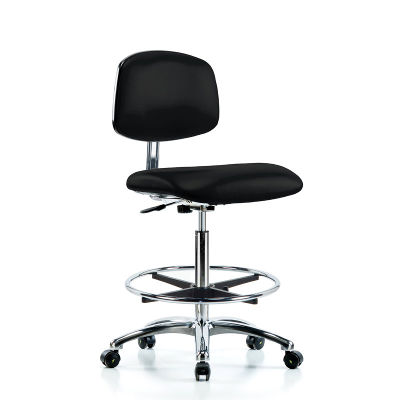 Lizeth Vinyl Task Chair, ESD Black Vinyl, ESD Casters