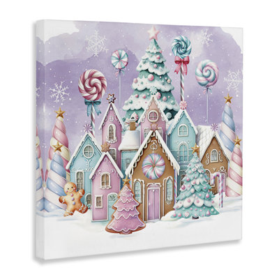 «Gingerbread Candy Town», art mural sur toile par Nicole DeCamp