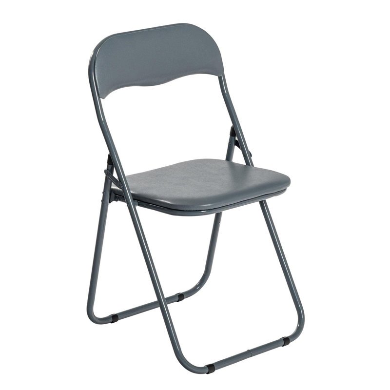 Metal Frame Foldable Desk Chair, Grey