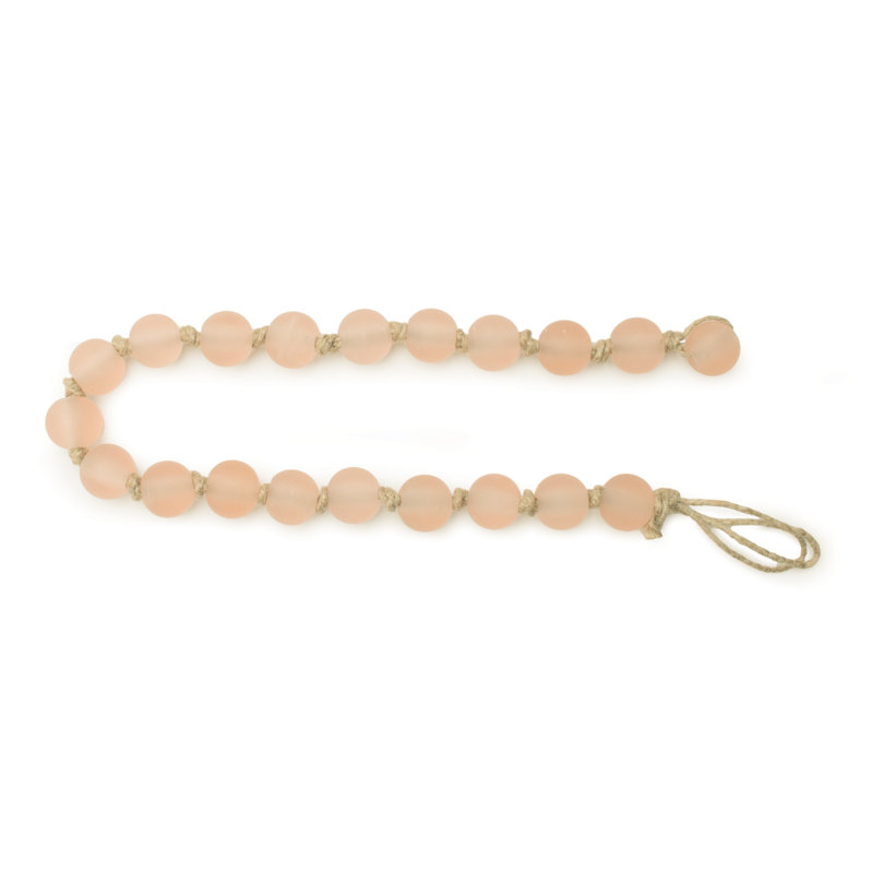 Guirlande de perles de verre givré (ensemble de 2), L 23 po, Rose/beige