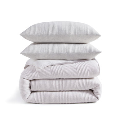 Ensemble d'édredon très grand en jersey côtelé gris DKNY