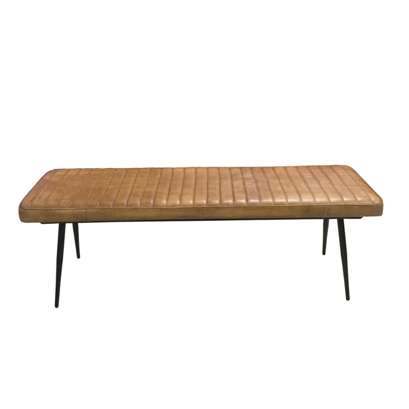 Banc à coussin Grady brun clair et noir
