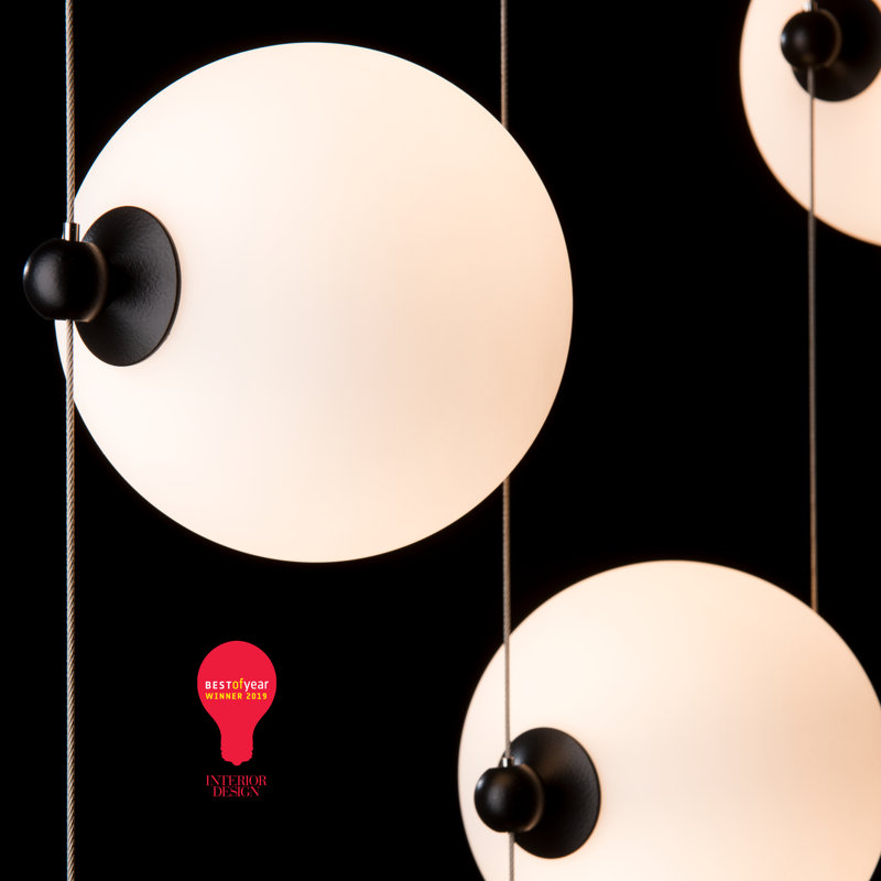 Abacus 240" LED Novelty Floor Lamp, Opal Glass, Black