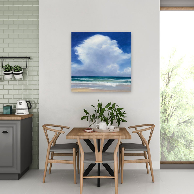 Art côtier, nuages, plage, nuages, art, H 32 po x l 32 po