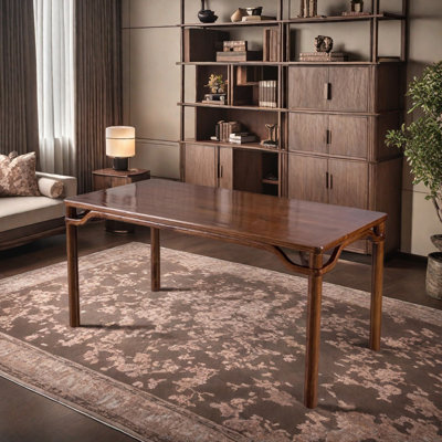 Retro And Durable Elm Wood Writing Desk