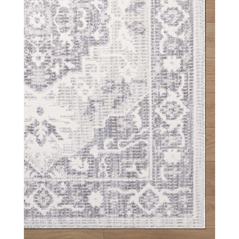 ELLE Decor X Livabliss Smathering Machine Woven Rug, Rectangle 5'3" x 7', Light Gray