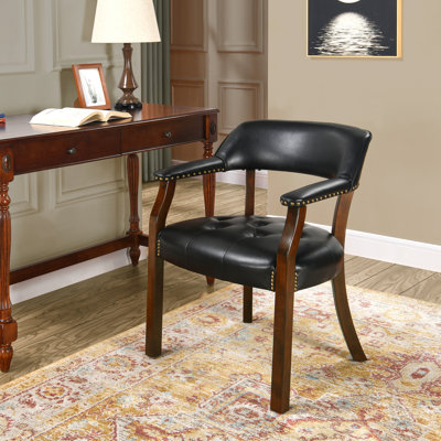 LUMERA Collection Tufted Arm Dining Chair Black