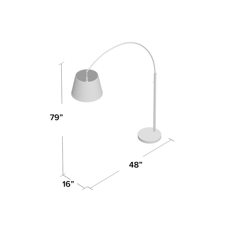 Lampe sur pied en arche 79" Malchow, Nickel brossé