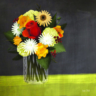 " Wildflowers In Mason Jar " by House Fenway