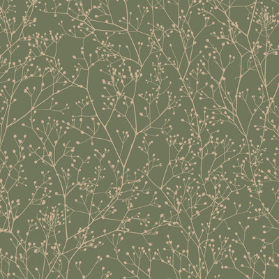 Clarissa Hulse Gypsophila Vanilla & Pewter Wallpaper