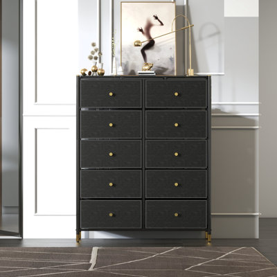 Commode double 10 tiroirs l 35 po