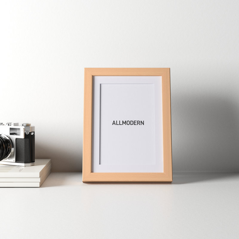 Capullo Wood Matte Picture Frame with Mat, Natural, 4" x 6"