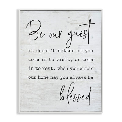 Be Our Guest by Lettered and Lined - Textual Art Print