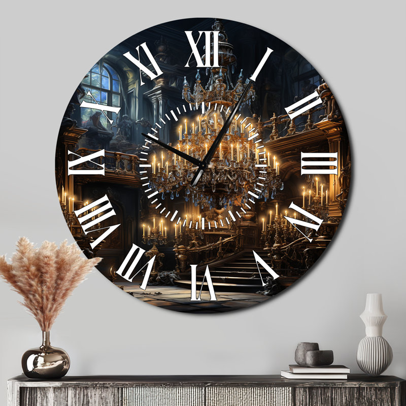 Horloge murale Baroque Dramatic Splendor II - Glam, Surdimensionné