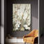 «Blossoming Tranquility», art mural en toile chagrin doré