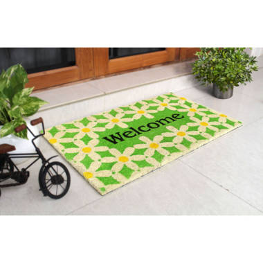 Evideco Welcome Home 30x10 Long Sheltered Front Door Mat Coco Natural