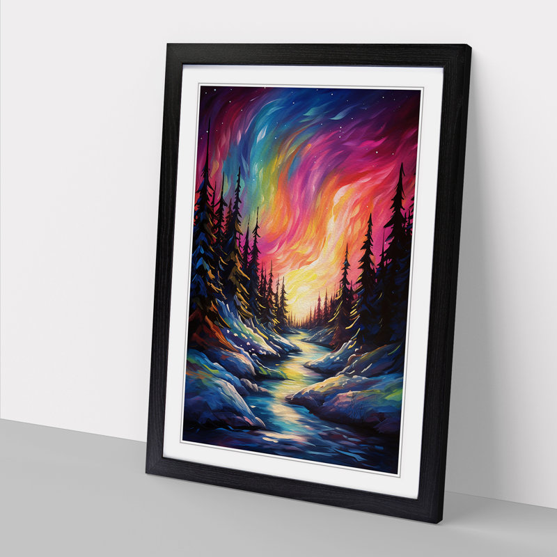 Single Picture Frame Print on Wood, 46cm H x 34cm W, Black Framed