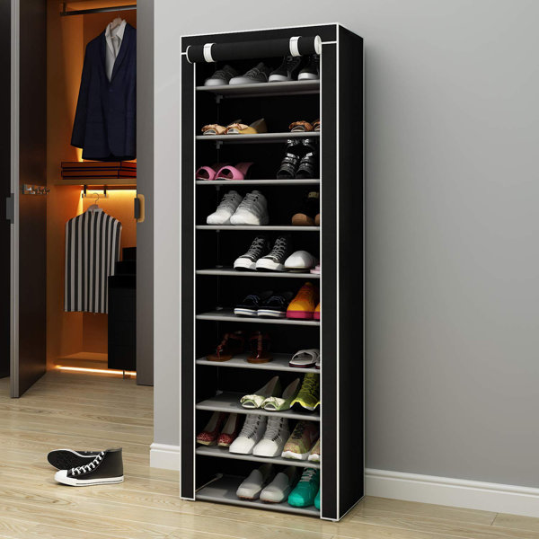 Gray Custom Shoe Shelves - Transitional - Closet