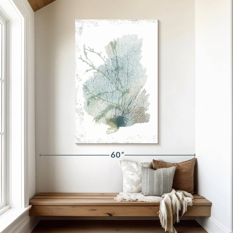Brampt Teal Delicate Coral II, 48" H x 32" W