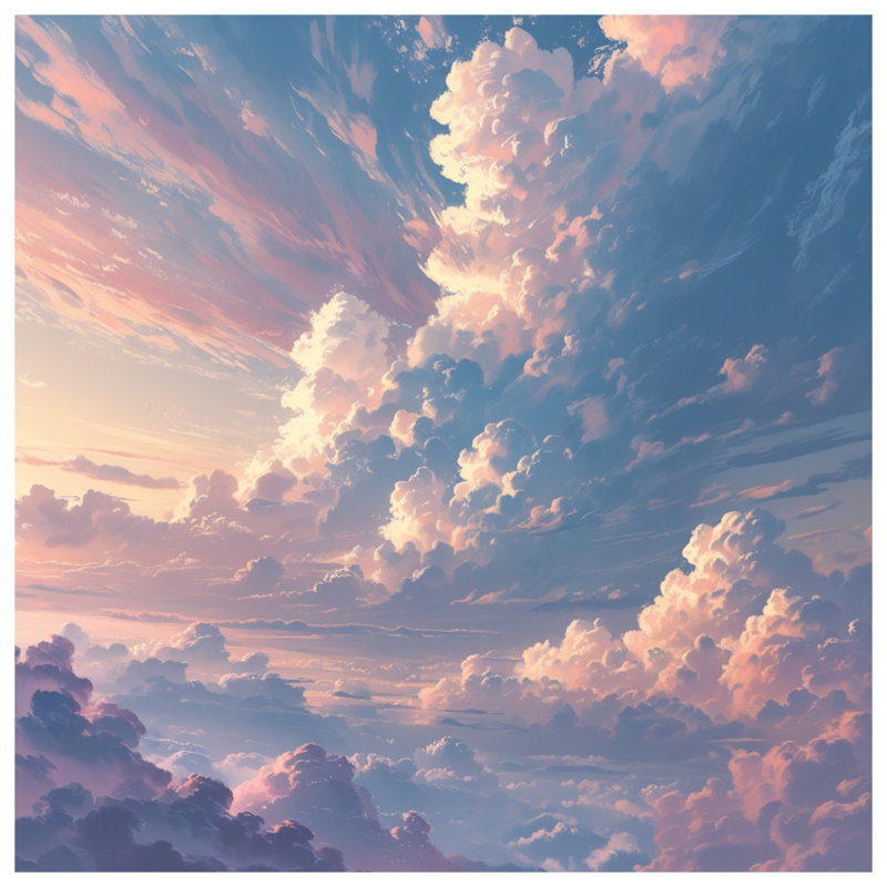 Couvertures colorées ciel nuageux, L 50 po x H 60 po