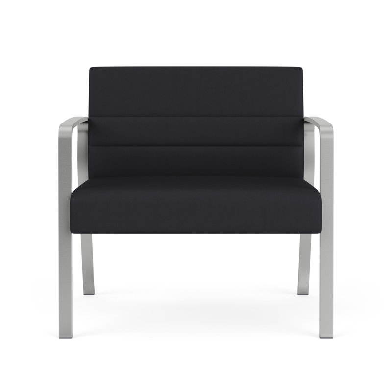Chaise bariatique Waterfall, Argent, Vinyle noir Patriot Plus