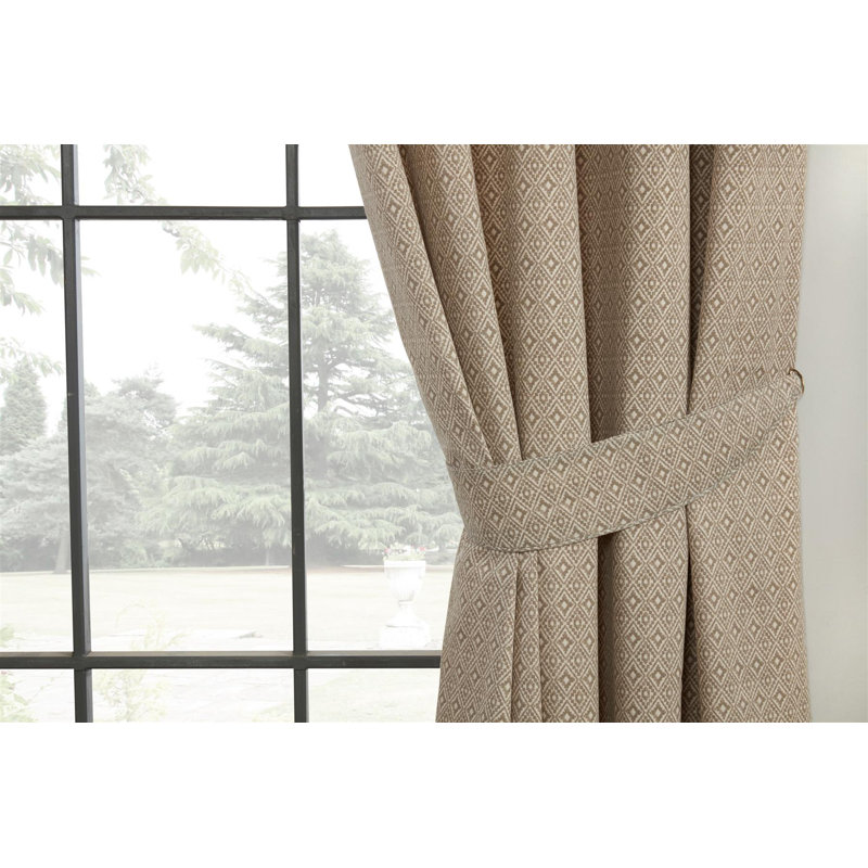 Wilks Semi Sheer Curtain Pair, Linen, 168 W x 183 D cm