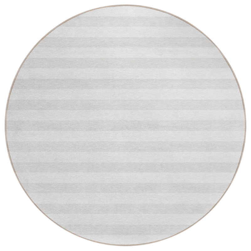 Tapis intérieur lavable rayé ivoire 8 pi x 8 pi