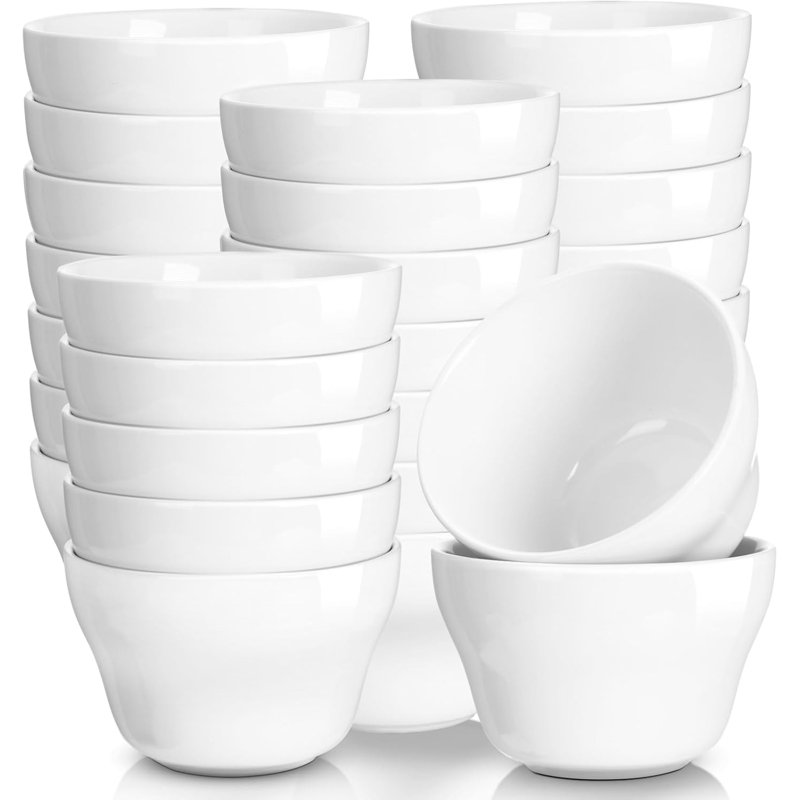 Ensemble de 18 bols en porcelaine blanche 8 oz