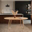 Table de salle à manger extensible ronde à ovale, 43,3 à 74,8, plateau en panneau de fibres à densité moyenne avec pieds en bois massif, sièges 4-8