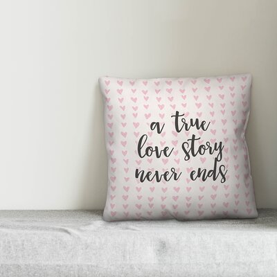 A True Love Story Has No Ending in Hearts Pattern Throw Pillow -  Designs Direct Creative Group, 5448-EG1