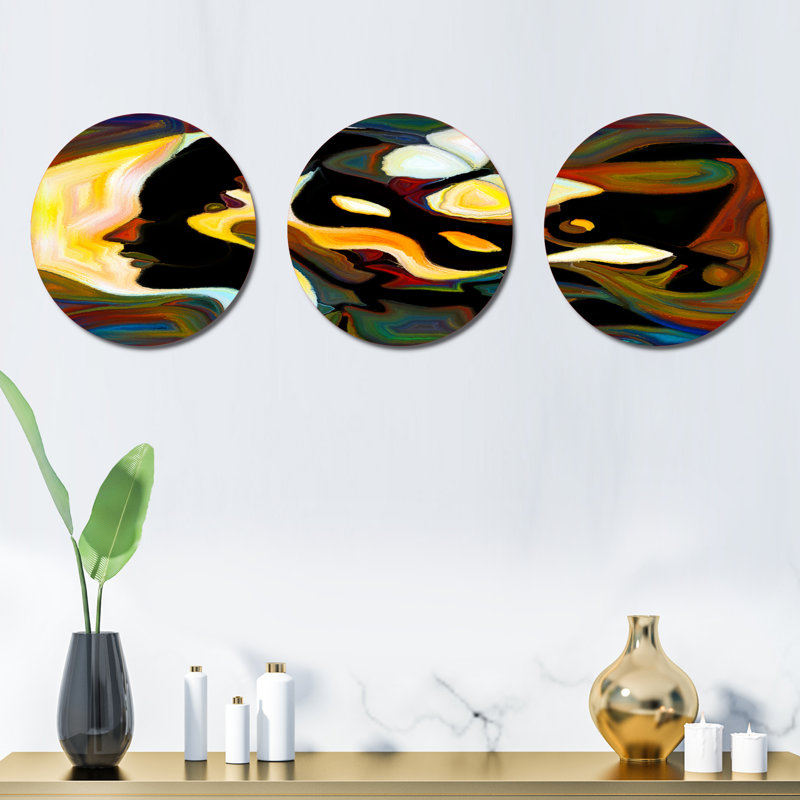 Conceptual Color Division - Ensemble de décoration murale abstraite en métal