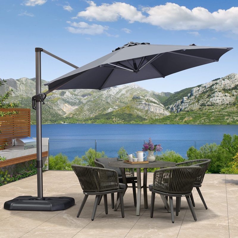 Parasol en porte-à-faux 10 'sans base, Gris