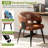 Mid-Century Modern Dining Chairs, Faux Leather Upholstered with Arms, Water-Resistant and Metal Legs-124571350-124571359