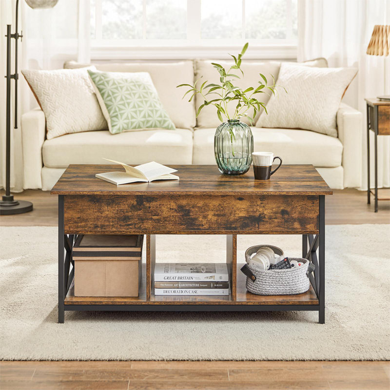Carnagall Lift-Top Storage Coffee Table, Rustic Brown