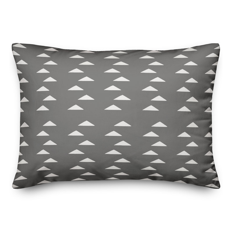 Triangle Patterns 19 Outdoor Rectangular Pillow Cover & Insert, Gray