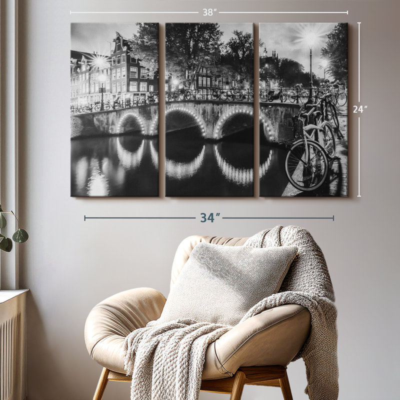 «Modern View Amsterdam», 3 pièces, H 24 po x l 38 po
