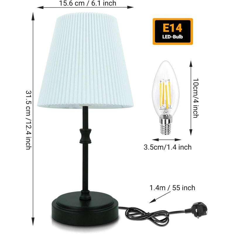 Metal Table Lamp, Black