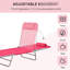 Chaise de jardin portative, rose, avec filet respirant et dossier réglable