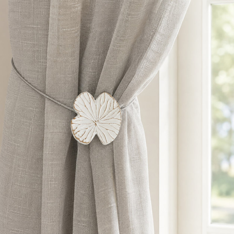 Nenuphar Resin Curtain Tieback, White/Gold