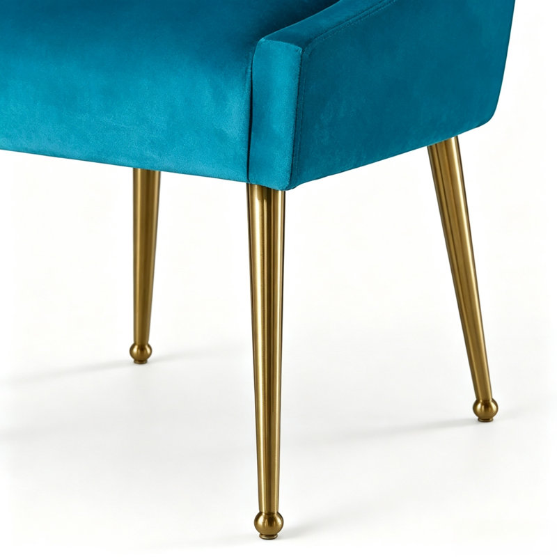 Chaise d'appoint en velours Magallanes, Bleu clair
