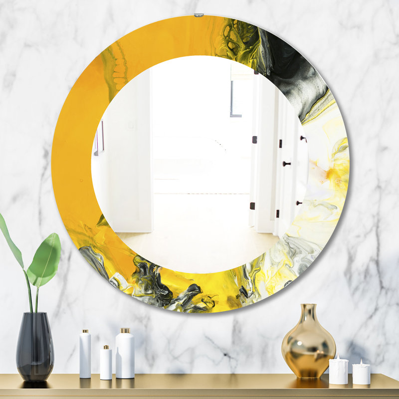 Marbré jaune 6 - miroir moderne, H 31,5 po x l po