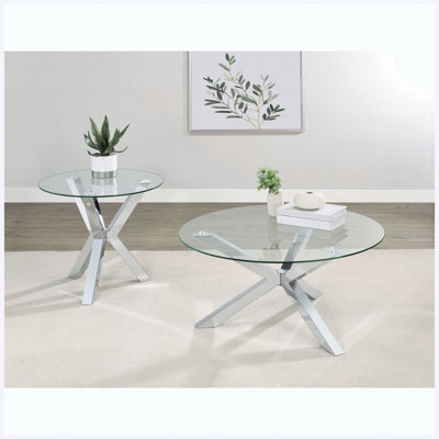 Ensemble de table basse et de table ronde moderne 2 pièces, ensemble de salon polyvalent assorti