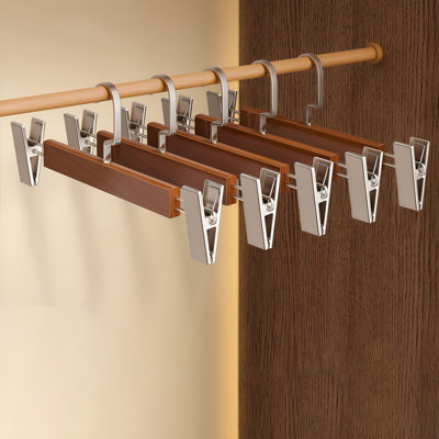 Cintres multifonctionnels en bois massif - Système de vêtements anti-dérapant et anti-plis pour la maison et la boutique