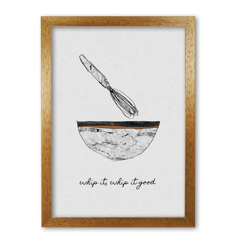 Whip It Good - Print, Honey Oak Frame, 30 cm H x 21 cm W x 5 cm D