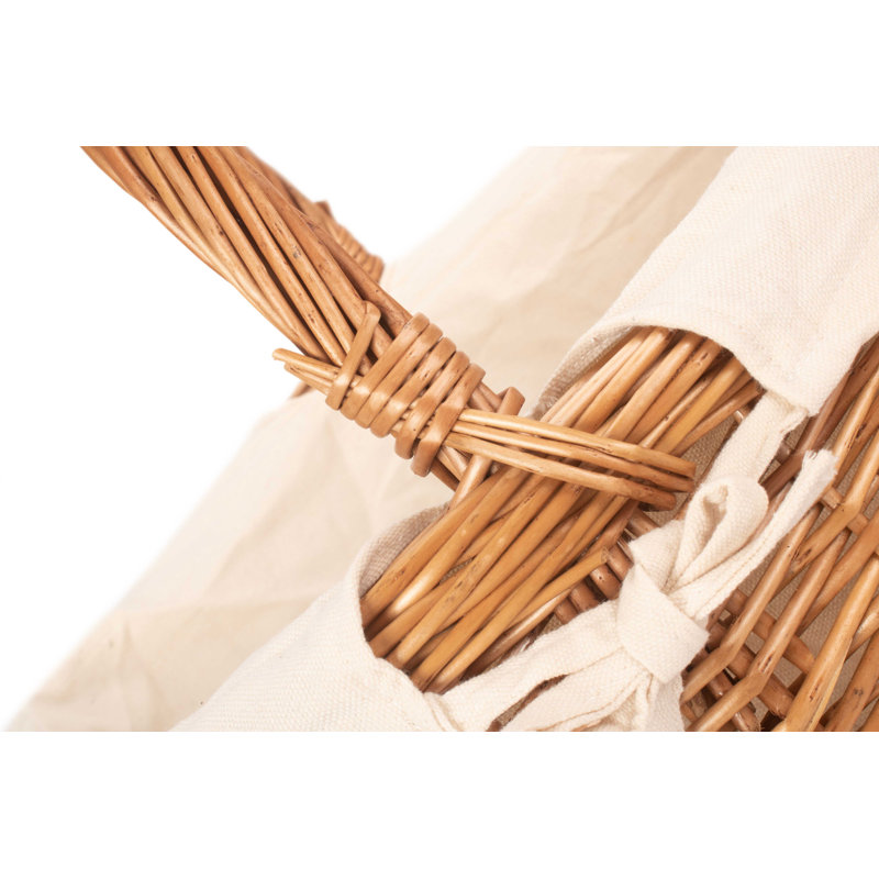 Wicker Lined Shopper Basket, Brown, 41cm H x 41cm W x 46.5cm D