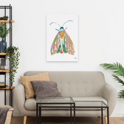«Fancy Moth II - Contemporary Illustrated Moth Colorful Bug Wings»